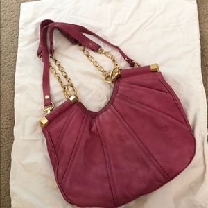 Pink and gold accent b Makowsky hobo.